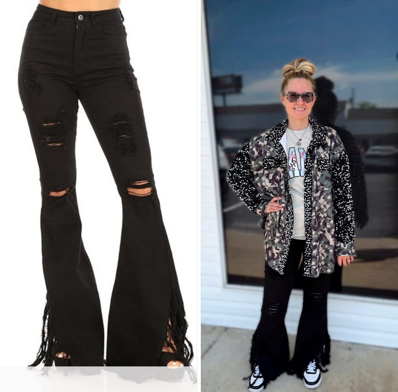 JCJQ black fringe SUPER FREAKING CUTE JEANS !!!