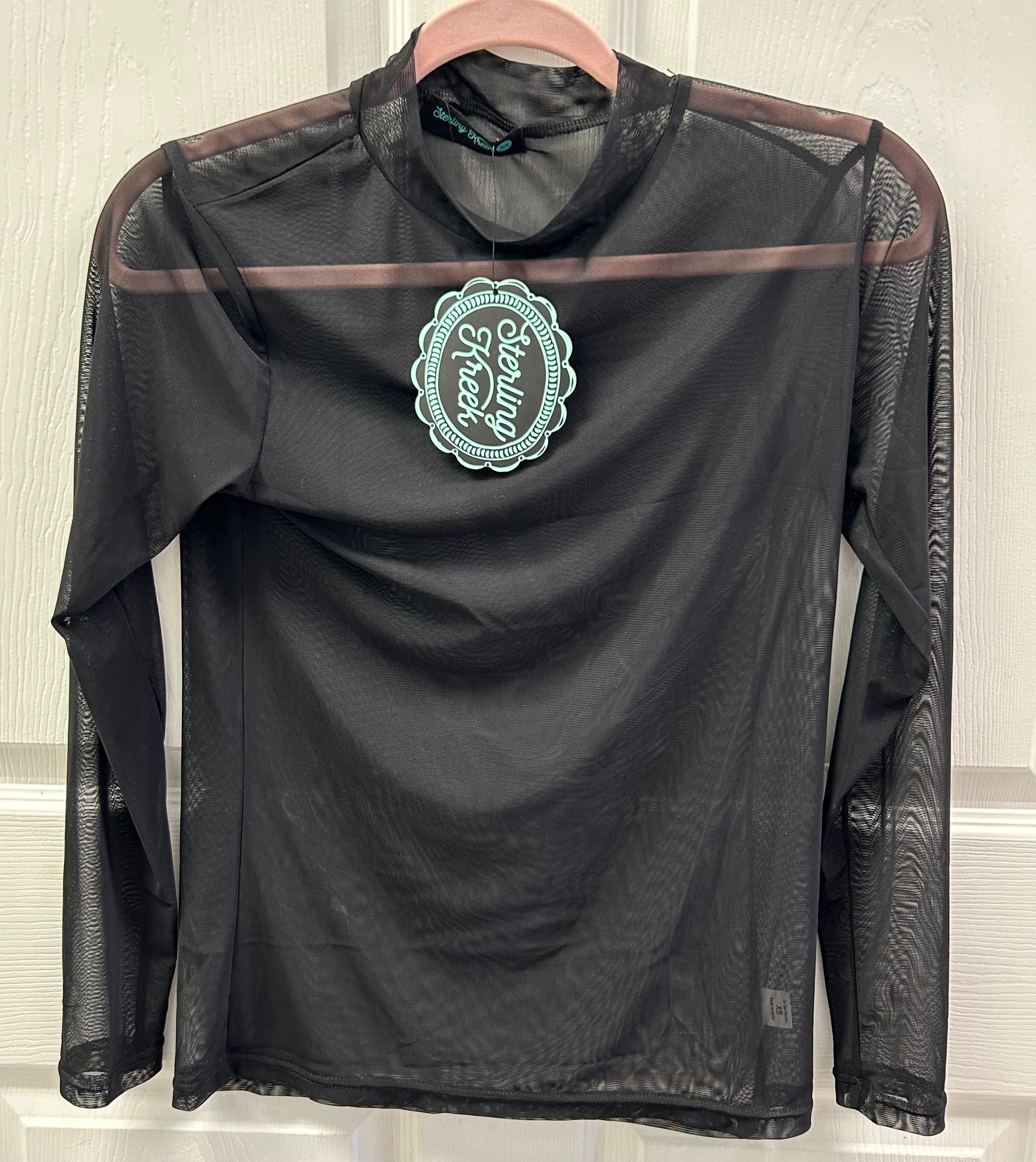 Black mesh long sleeve