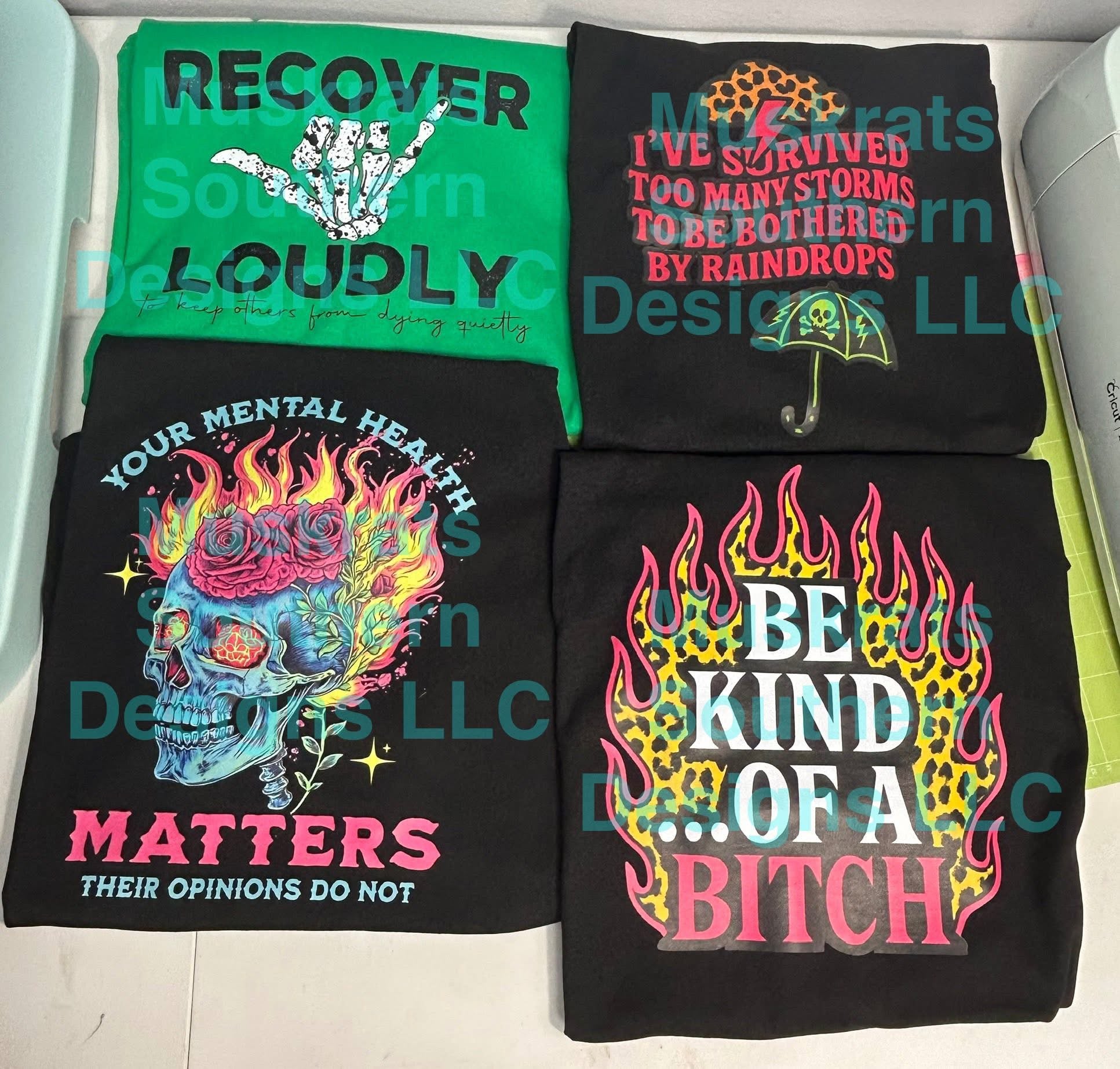 Recover Loudly Green Gildan Tee